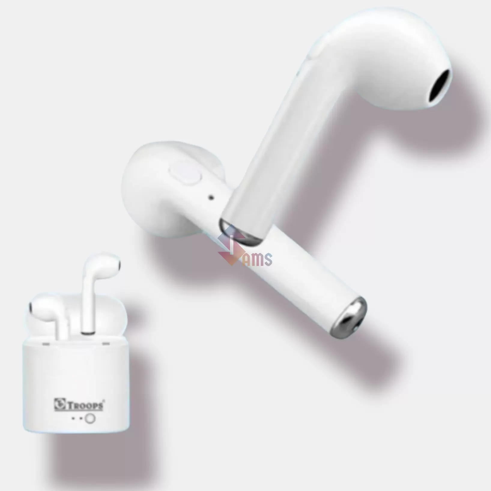 TP Troops Earphone Dual Wireless Bluetooth Earbuds TP 7023 White