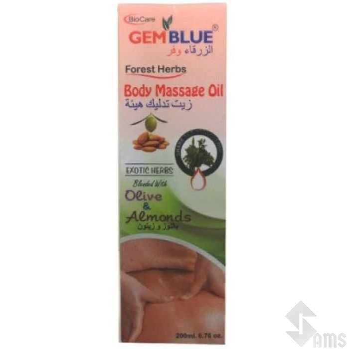 Biocare Gemblue Olive & Almond Body Massage Oil 200 ML - Sams